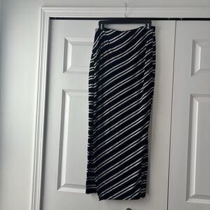 White House Black Market Diagonal Striped Maxi Skirt